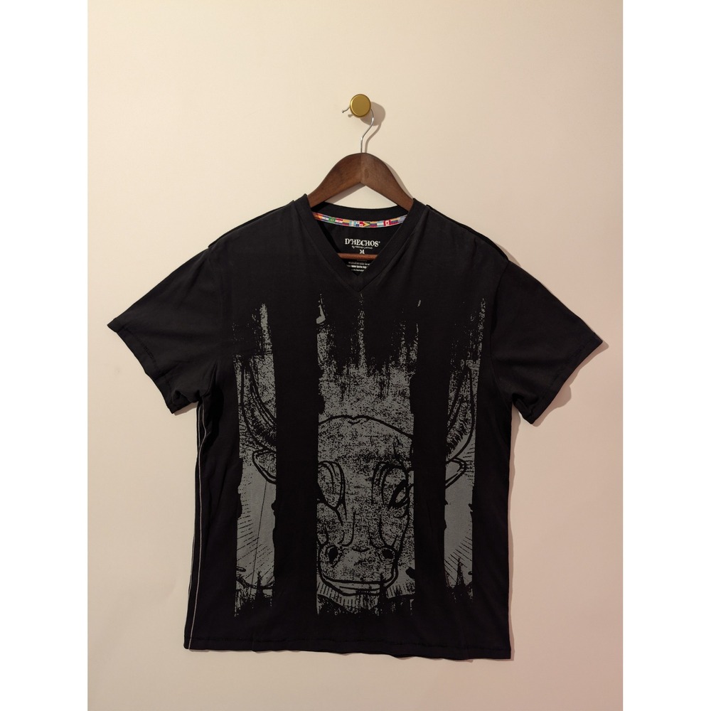 D'Hechos Hecho Latino Graphic T-Shirt Mens M Black Excellent Bull Spanish Quote